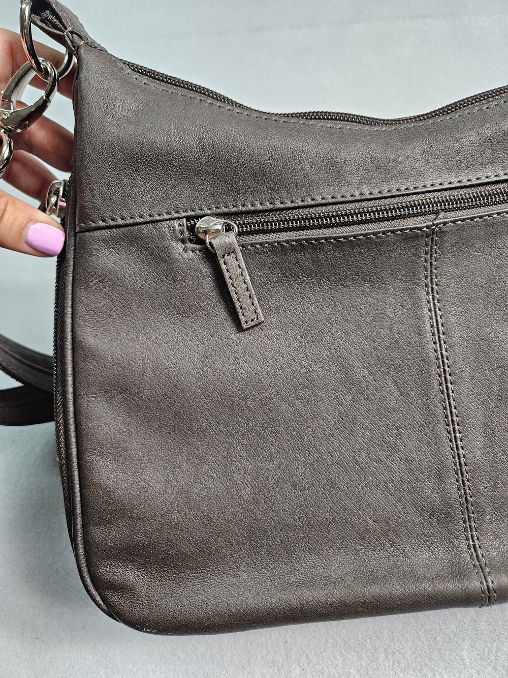 Gun Tote’n Mamas Brownish Black Leather Concealed Carry Hobo Handbag GTM Purse - Picture 10 of 16